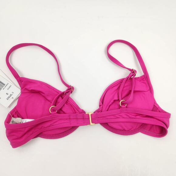 L*Space Stardust Bikini Top in Bougainvillea Pink Size Small NWT - Picture 4 of 6